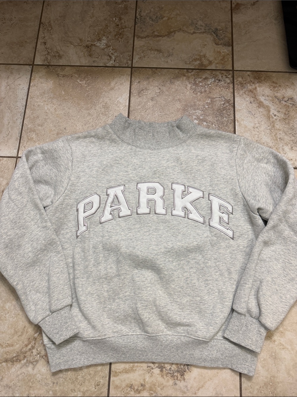 PARKE Varsity Mock neck sweatshirt. Size S/M